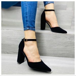 NWOT Faux Suede D'Orsay Block Heel
